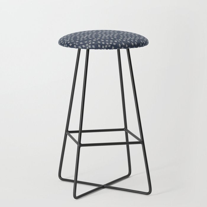 Vintage Patterned Blue Stool Gallery Image 1