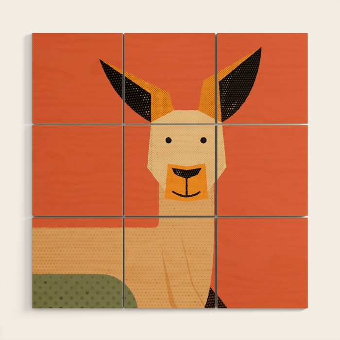 Whimsy Kangaroo Wood Wall Art Gallery Image 1