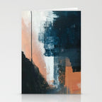 Vienna: a minimal, abstract mixed-media piece in pinks, blue, and white by Alyssa Hamilton Art Stationery Card Gallery Image 2