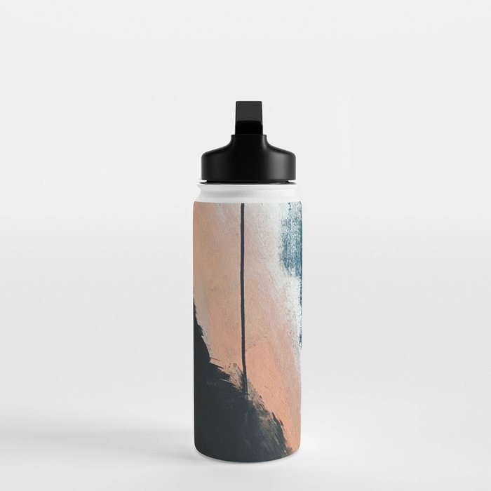 Vienna: a minimal, abstract mixed-media piece in pinks, blue, and white by Alyssa Hamilton Art Water Bottle Gallery Image 3