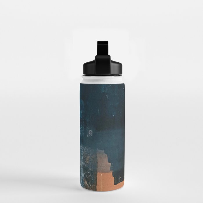 Vienna: a minimal, abstract mixed-media piece in pinks, blue, and white by Alyssa Hamilton Art Water Bottle Gallery Image 2