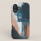 Vienna: a minimal, abstract mixed-media piece in pinks, blue, and white by Alyssa Hamilton Art iPhone Case Gallery Image 1