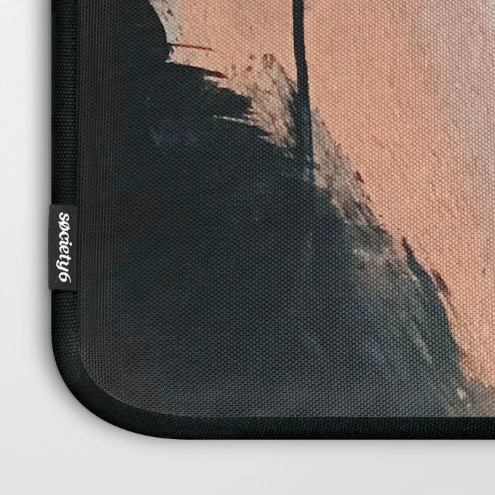 Vienna: a minimal, abstract mixed-media piece in pinks, blue, and white by Alyssa Hamilton Art Laptop Sleeve Gallery Image 3