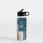Vienna: a minimal, abstract mixed-media piece in pinks, blue, and white by Alyssa Hamilton Art Water Bottle Gallery Image 1