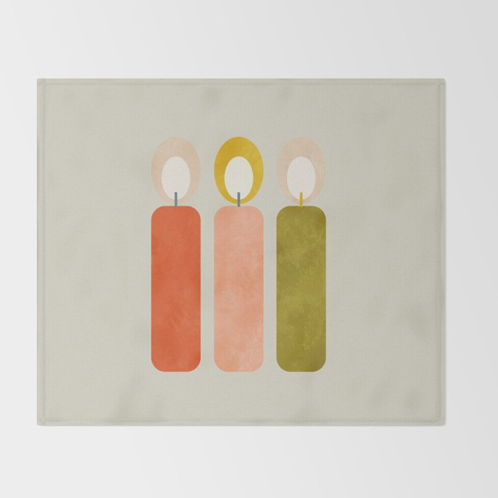 mid century xmas contemporary candle Throw Blanket Gallery Image 2