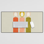 mid century xmas contemporary candle Desk Mat Gallery Image 1