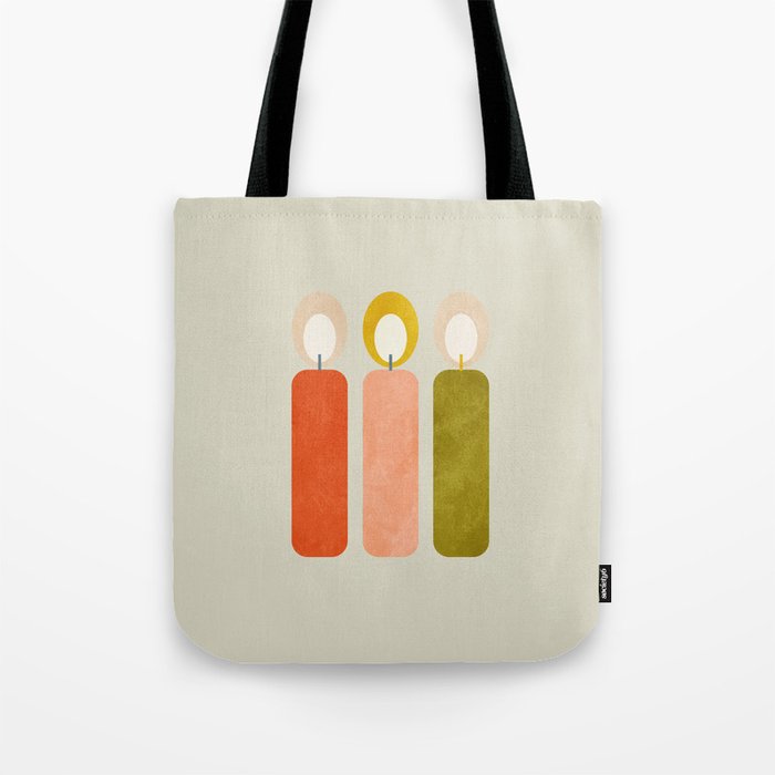 mid century xmas contemporary candle Tote Bag Gallery Image 1