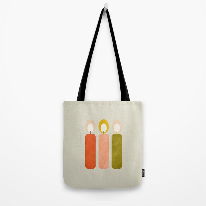 mid century xmas contemporary candle Tote Bag Gallery Image 2