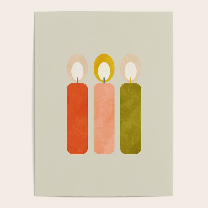 mid century xmas contemporary candle Poster Gallery Image 4