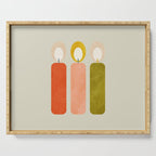 mid century xmas contemporary candle Serving Tray Gallery Image 1