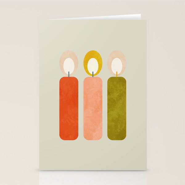 mid century xmas contemporary candle Stationery Card Gallery Image 2