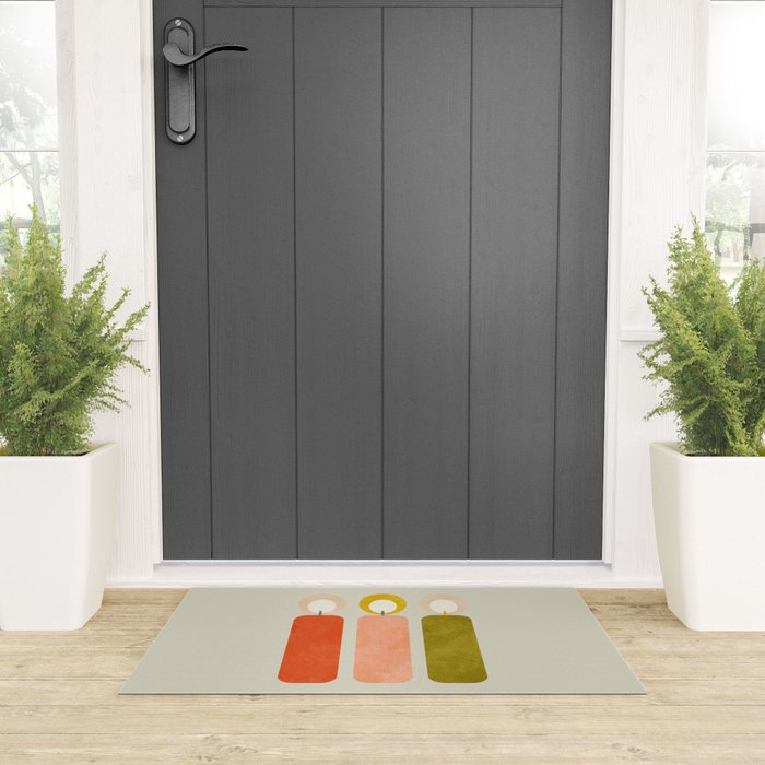 mid century xmas contemporary candle Welcome Mat Gallery Image 3