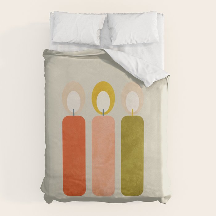 mid century xmas contemporary candle Duvet Cover Gallery Image 6