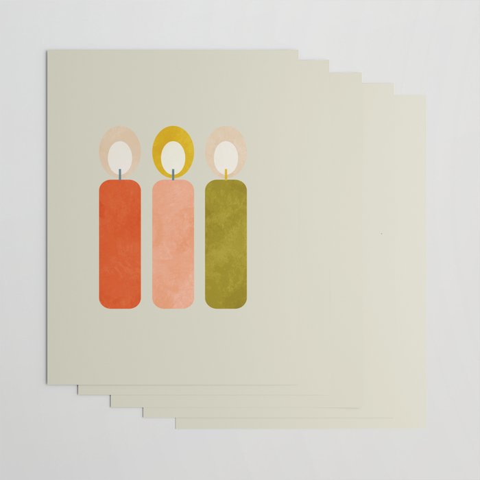 mid century xmas contemporary candle Wrapping Paper Gallery Image 3