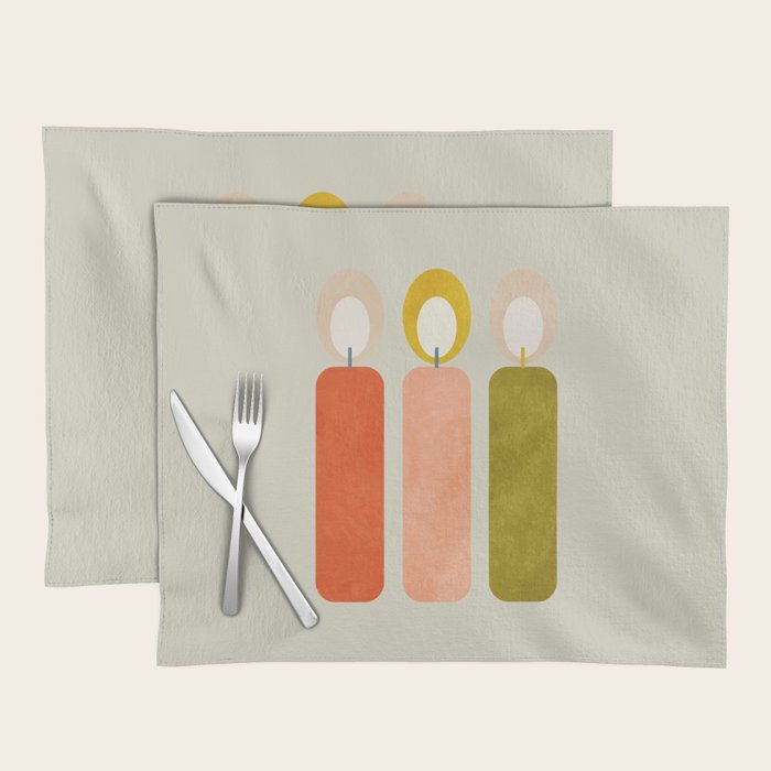 mid century xmas contemporary candle Placemat Gallery Image 1