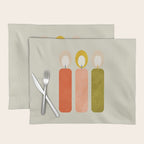 mid century xmas contemporary candle Placemat Gallery Image 1