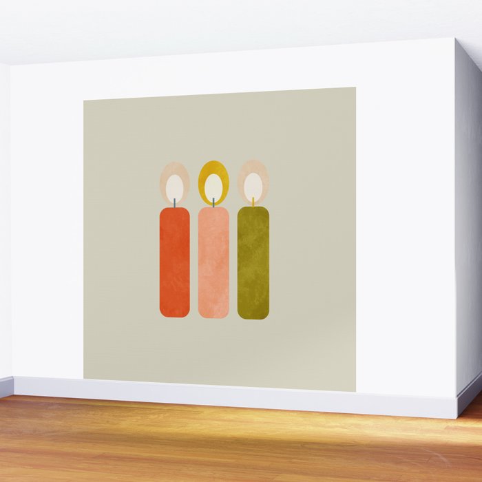 mid century xmas contemporary candle Wall Mural Gallery Image 2