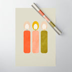 mid century xmas contemporary candle Wrapping Paper Gallery Image 1