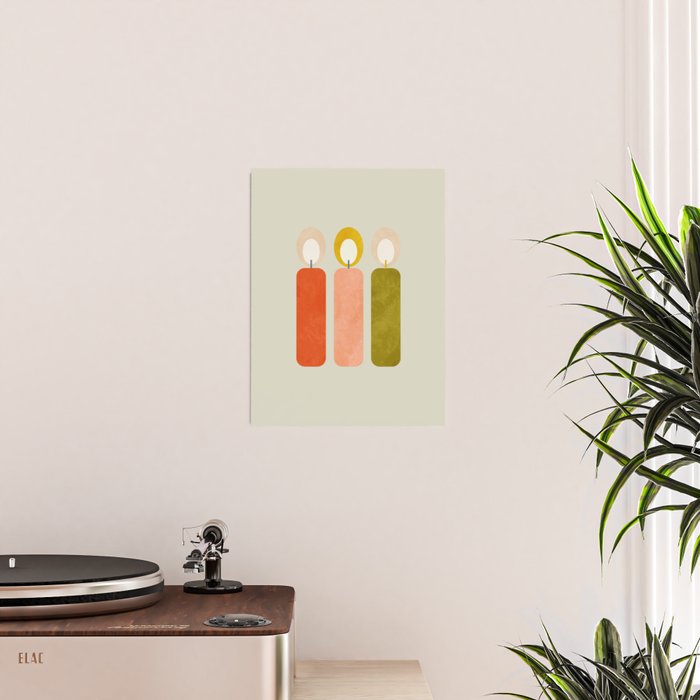 mid century xmas contemporary candle Poster Gallery Image 2