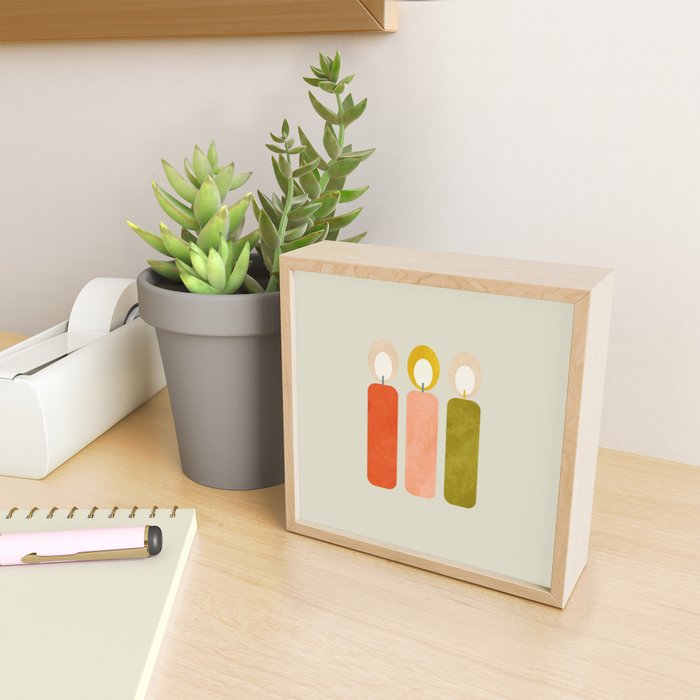 mid century xmas contemporary candle Mini Art Print Gallery Image 2