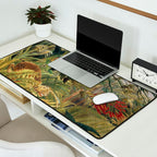Henri Rousseau's Tiger in a Tropical Storm (1891) famous painting. Desk Mat Gallery Image 2