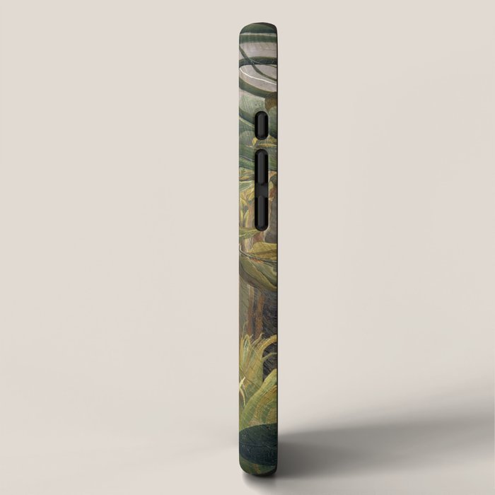 Henri Rousseau's Tiger in a Tropical Storm (1891) famous painting. iPhone Case Gallery Image 2