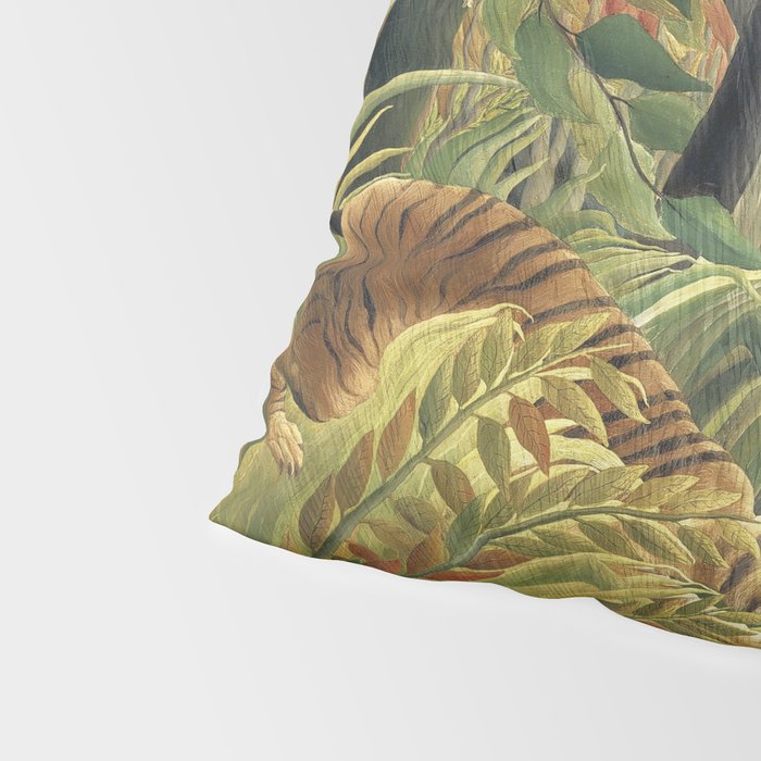 Henri Rousseau's Tiger in a Tropical Storm (1891) famous painting. Pillow Sham Gallery Image 4