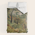 Henri Rousseau's Tiger in a Tropical Storm (1891) famous painting. Comforter Gallery Image 6
