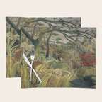Henri Rousseau's Tiger in a Tropical Storm (1891) famous painting. Placemat Gallery Image 1