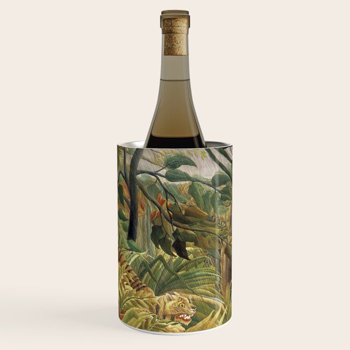 Henri Rousseau's Tiger in a Tropical Storm (1891) famous painting. Wine Chiller Gallery Image 1