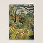 Henri Rousseau's Tiger in a Tropical Storm (1891) famous painting. Stationery Card Gallery Image 2