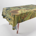 Henri Rousseau's Tiger in a Tropical Storm (1891) famous painting. Tablecloth Gallery Image 1