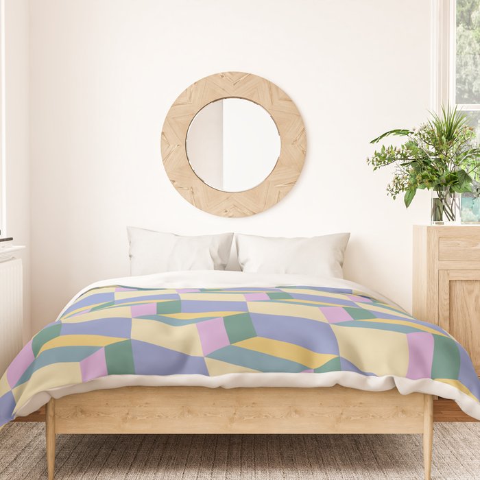 Cuboid Geometric Abstract Shapes Pattern XVI Duvet Cover Gallery Image 3