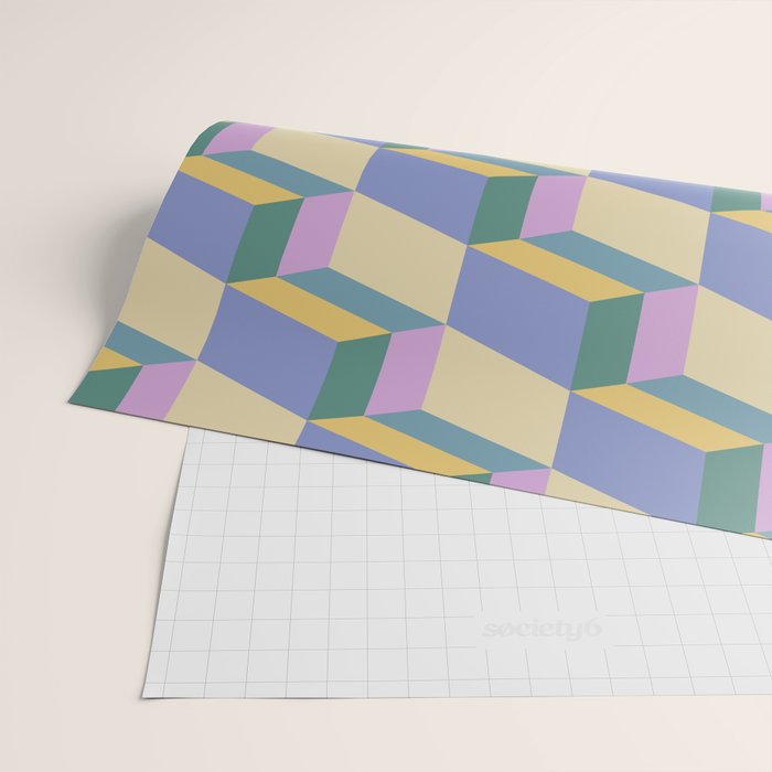 Cuboid Geometric Abstract Shapes Pattern XVI Wrapping Paper Gallery Image 2