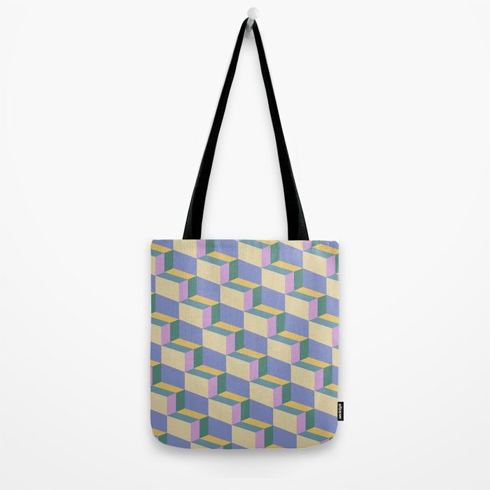 Cuboid Geometric Abstract Shapes Pattern XVI Tote Bag Gallery Image 2