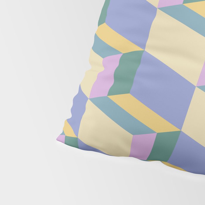Cuboid Geometric Abstract Shapes Pattern XVI Pillow Sham Gallery Image 4
