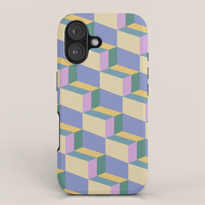Cuboid Geometric Abstract Shapes Pattern XVI iPhone Case Gallery Image 1