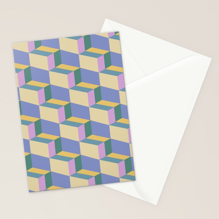 Cuboid Geometric Abstract Shapes Pattern XVI Stationery Card Gallery Image 2