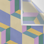 Cuboid Geometric Abstract Shapes Pattern XVI Wall Tapestry Gallery Image 3