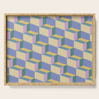 Cuboid Geometric Abstract Shapes Pattern XVI Serving Tray Gallery Image 1