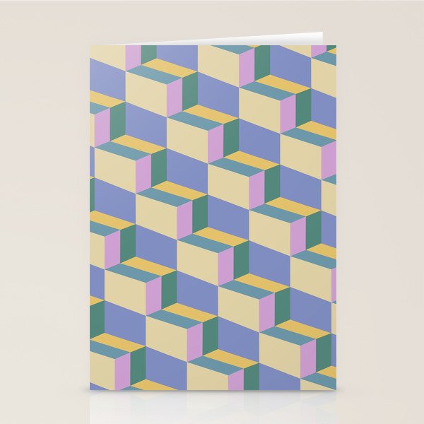 Cuboid Geometric Abstract Shapes Pattern XVI Stationery Card Gallery Image 1