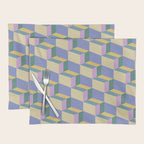 Cuboid Geometric Abstract Shapes Pattern XVI Placemat Gallery Image 1