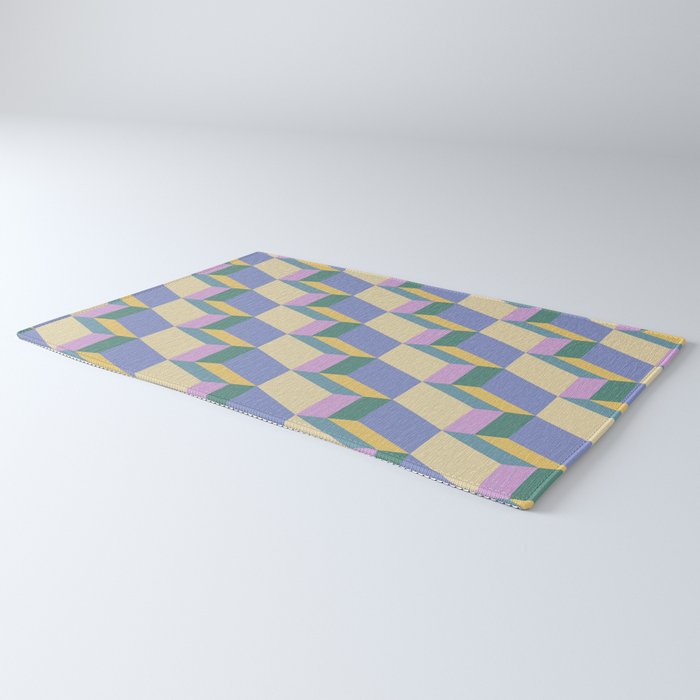 Cuboid Geometric Abstract Shapes Pattern XVI Rug Gallery Image 3
