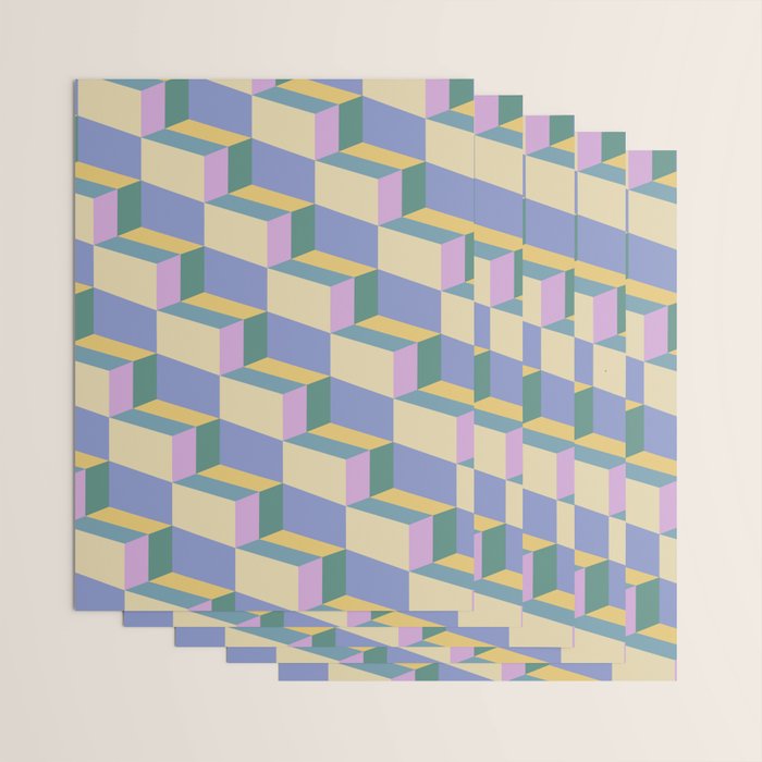 Cuboid Geometric Abstract Shapes Pattern XVI Wrapping Paper Gallery Image 3