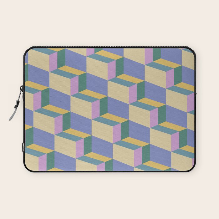 Cuboid Geometric Abstract Shapes Pattern XVI Laptop Sleeve Gallery Image 1