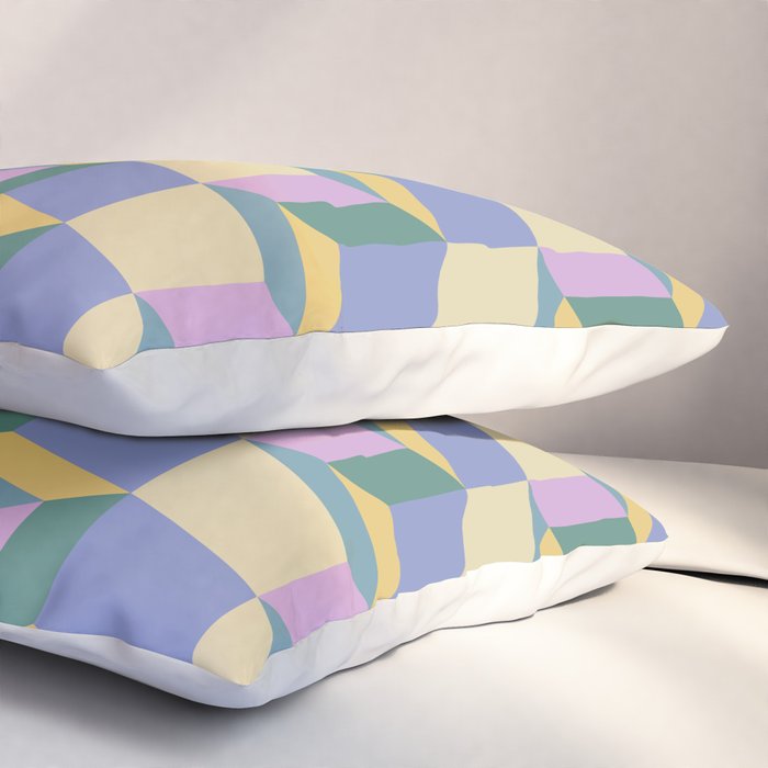 Cuboid Geometric Abstract Shapes Pattern XVI Pillow Sham Gallery Image 3