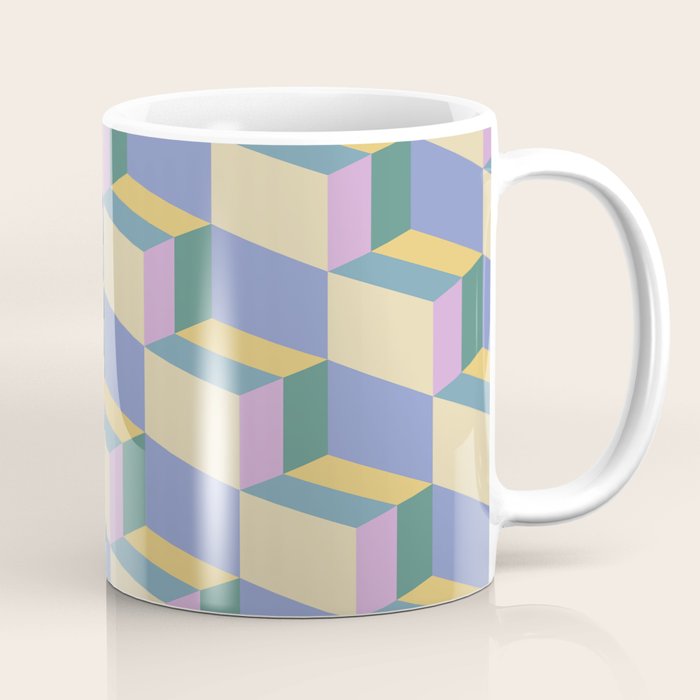 Cuboid Geometric Abstract Shapes Pattern XVI Coffee Mug Gallery Image 1