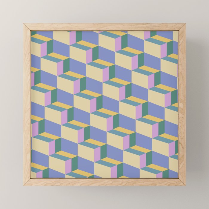 Cuboid Geometric Abstract Shapes Pattern XVI Mini Art Print Gallery Image 1