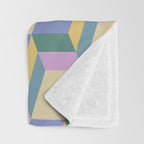 Cuboid Geometric Abstract Shapes Pattern XVI Throw Blanket Gallery Image 3
