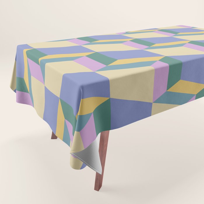 Cuboid Geometric Abstract Shapes Pattern XVI Tablecloth Gallery Image 1